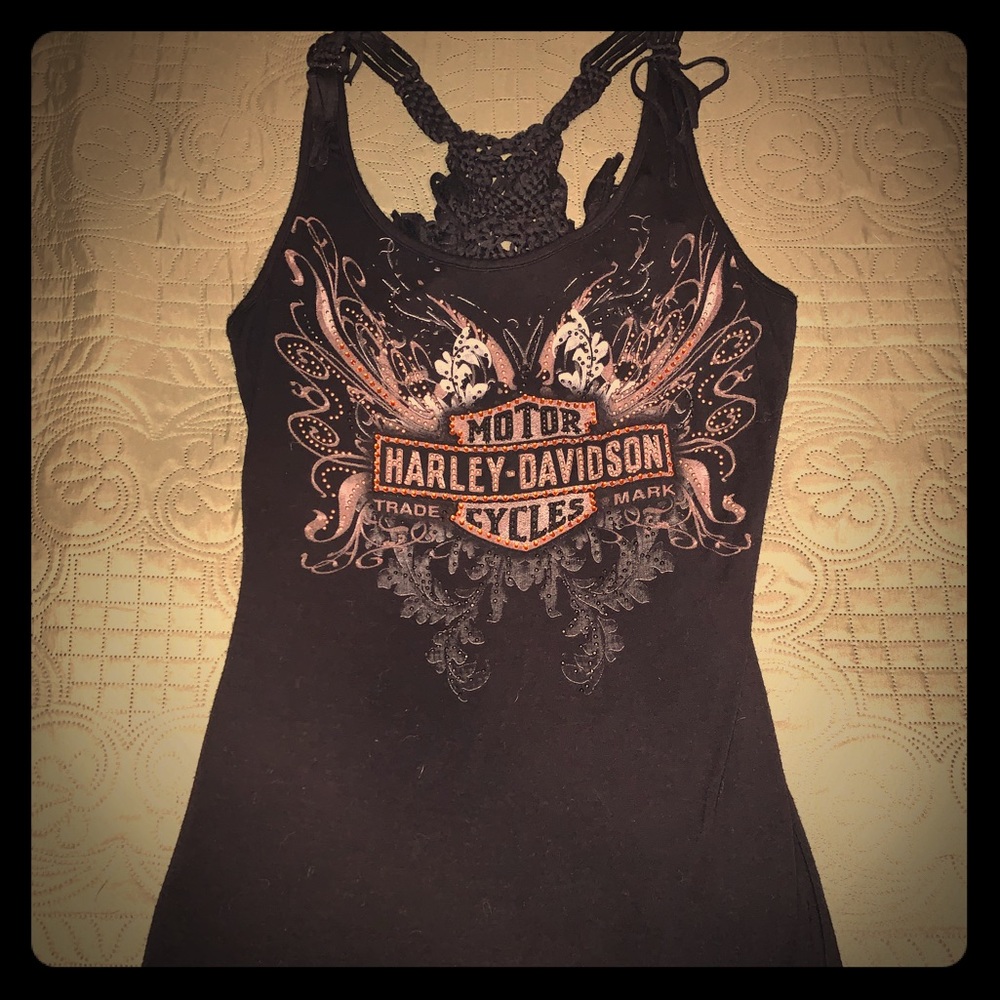 Harley Davidson women’s long tank top with fringe